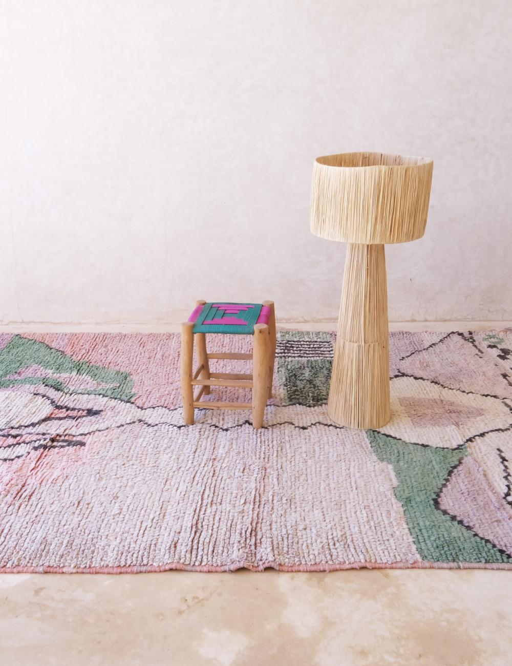 Pink Moroccan Wool Rug 9.2 x 6.1 ft / 281 x 187 cm