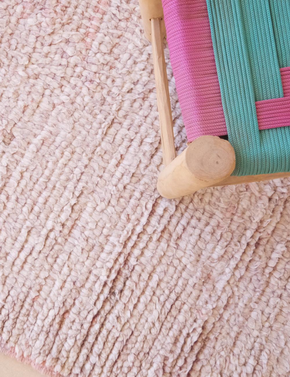 Pink Moroccan Wool Rug 9.2 x 6.1 ft / 281 x 187 cm