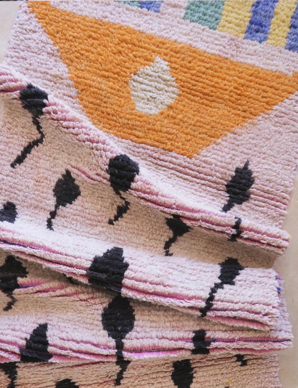 Moroccan Runner Wool Rug 13.4 x 3 ft / 407 x 92 cm