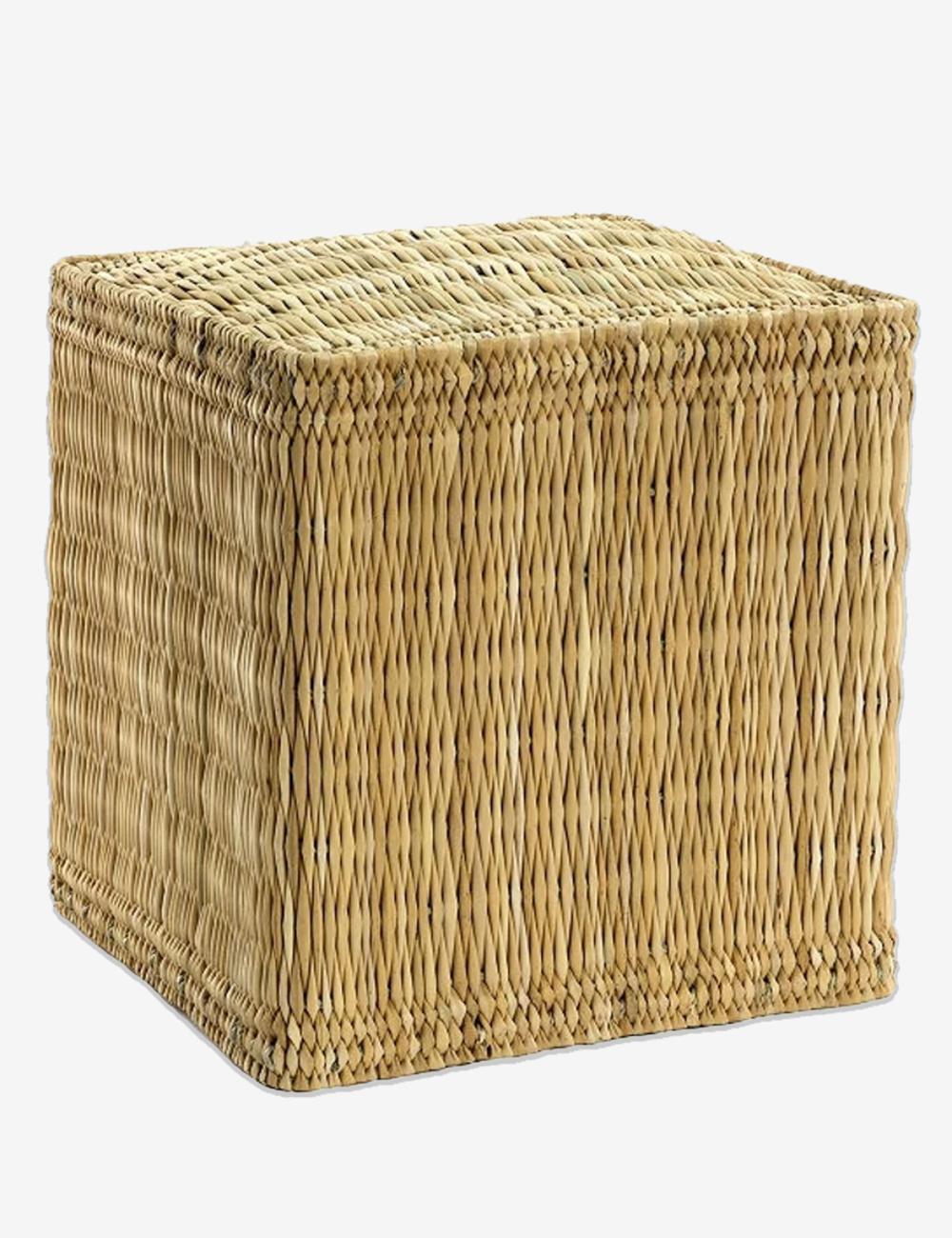 Moroccan Wicker Straw Pouf