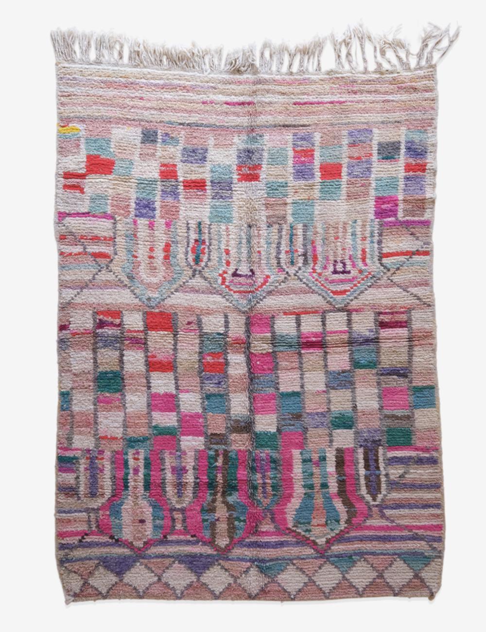 Neutral Moroccan Boujaad Rug 8.5 x 5.8 ft / 259 x 177 cm - Surcoma