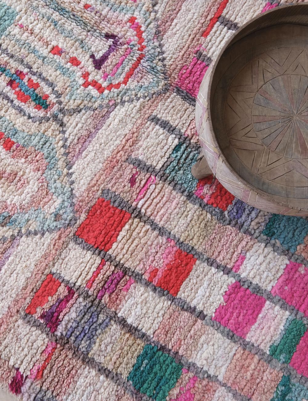 Neutral Moroccan Boujaad Rug 8.5 x 5.8 ft / 259 x 177 cm - Surcoma