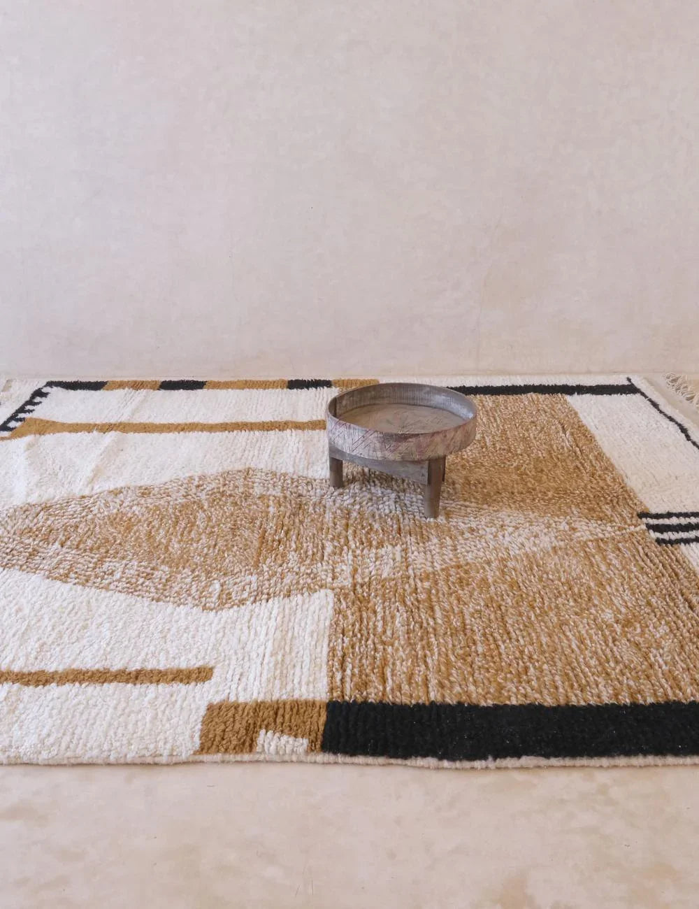 Neutral Moroccan Wool Rug 8.7 x 7.2 ft / 266 x 221 cm - Surcoma