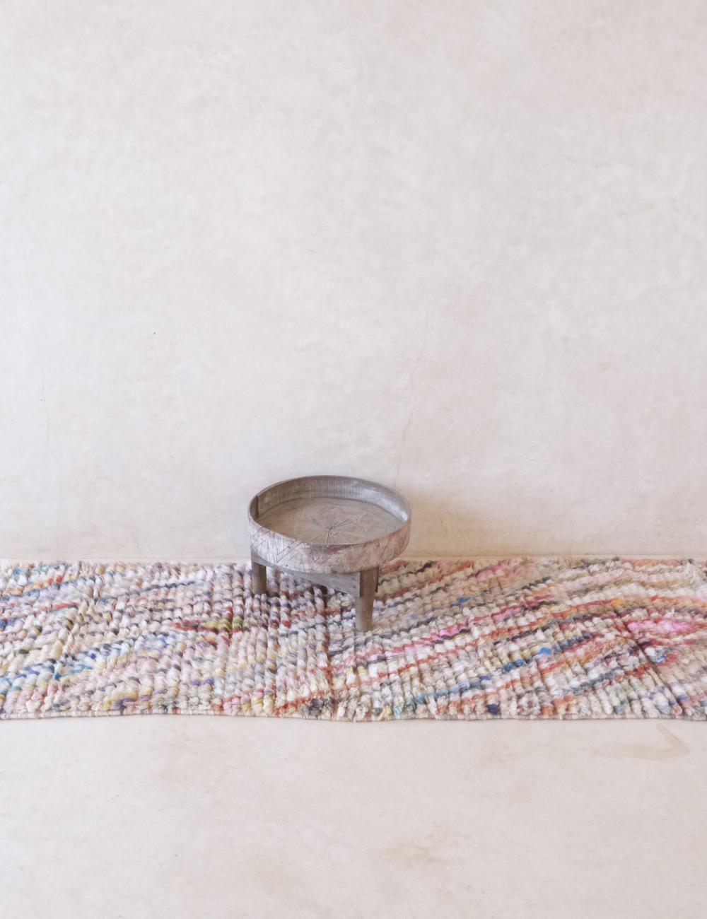 Neutral Pastel Moroccan Runner Rug 10.3 x 2.3 ft / 313 x 71 cm