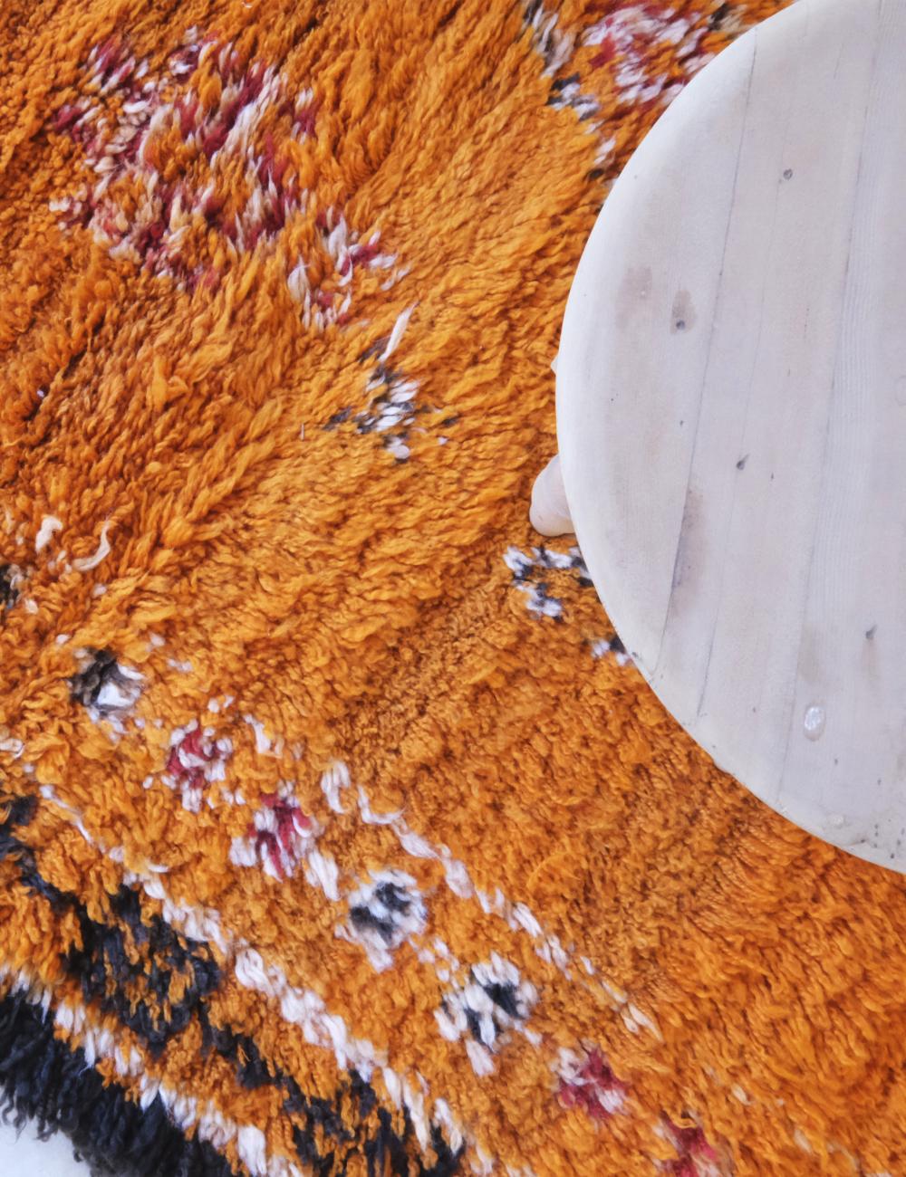 Orange Moroccan Wool Rug 11.6 x 6.5 ft / 355 x 198 cm