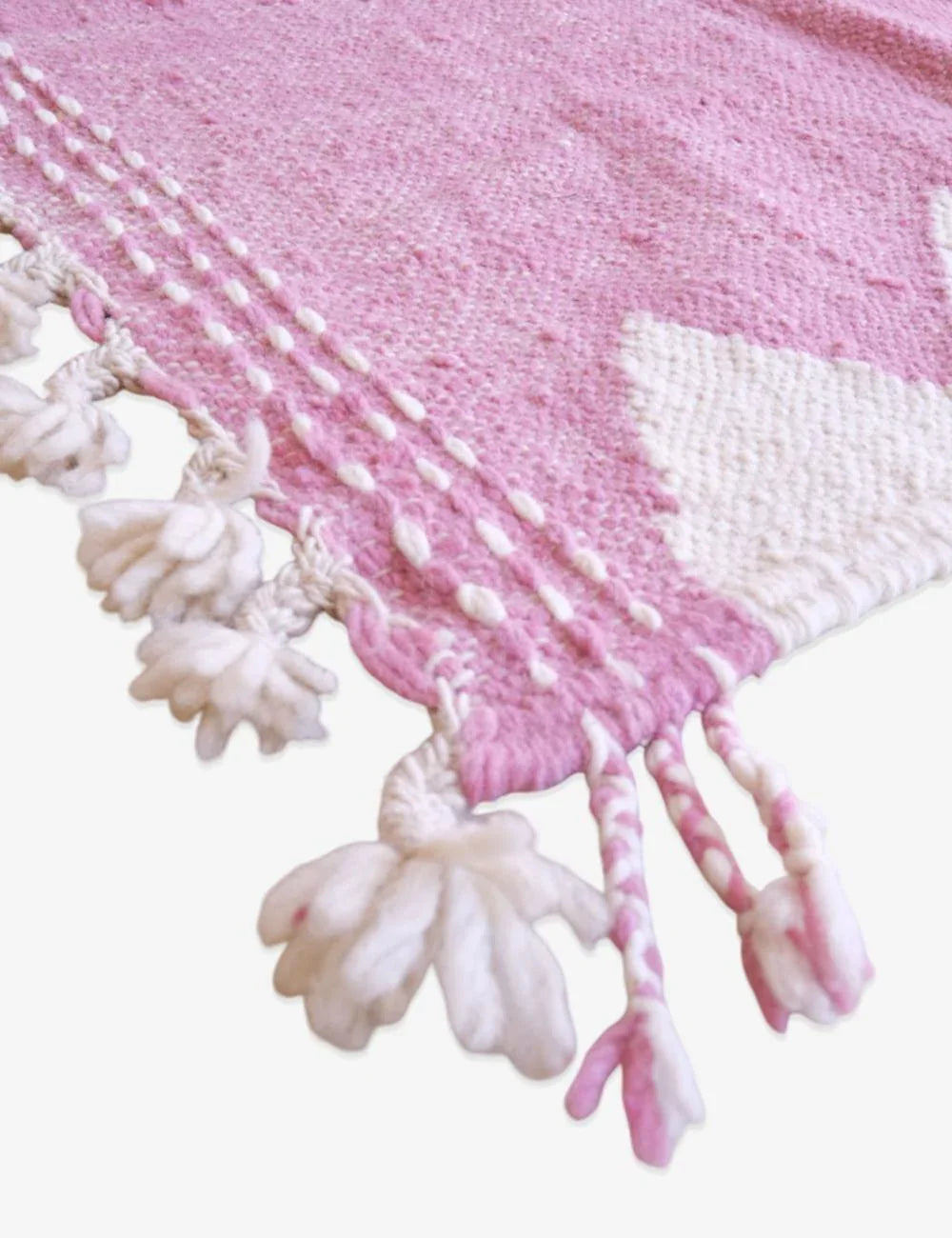 Pink Flatwoven Moroccan Rug 6.2 x 3.4 ft / 188 x 105 cm - Surcoma