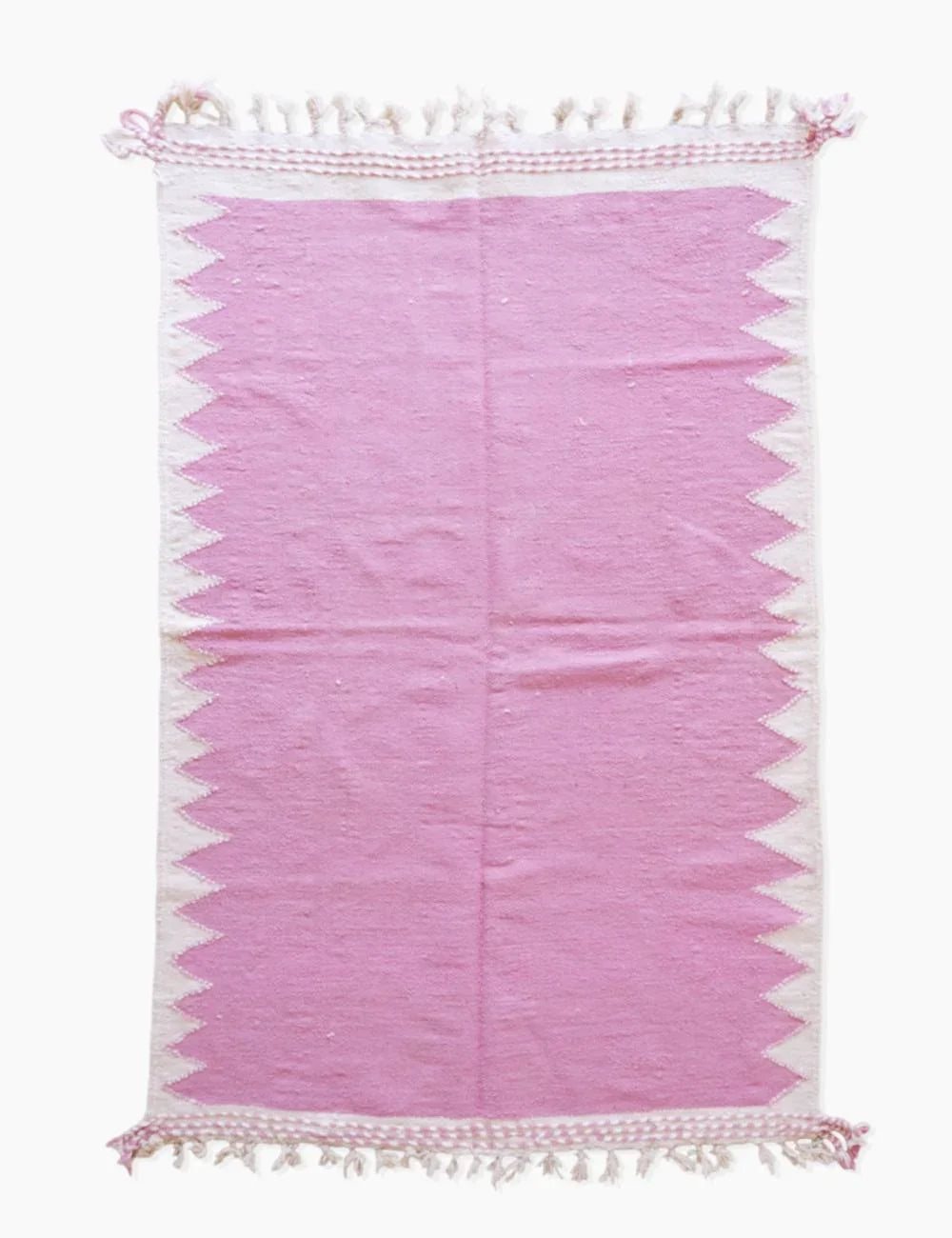 Pink Kilim Moroccan Rug 7.6 x 4.5 ft / 233 x 138 cm - Surcoma