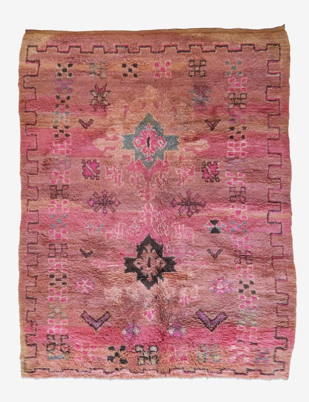 Pink Moroccan Boujad Rug 9.7 x 6.9 ft / 296 x 213 cm