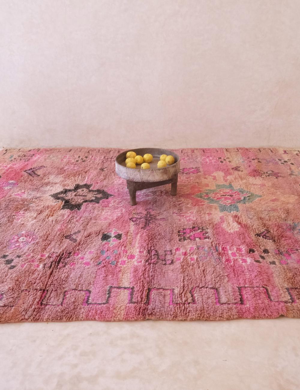 Pink Moroccan Boujad Rug 9.7 x 6.9 ft / 296 x 213 cm