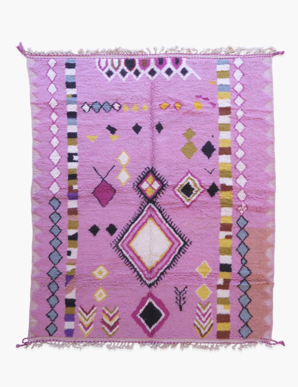 Pink Moroccan Handknotted Wool Rug 11.3 x 8.2 ft / 343 x 250 cm