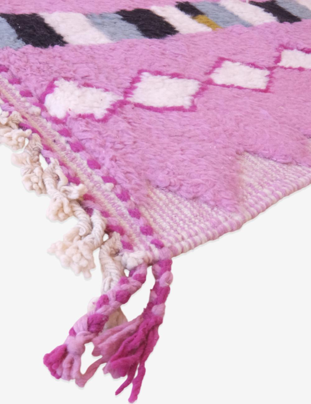 Pink Moroccan Handknotted Wool Rug 11.3 x 8.2 ft / 343 x 250 cm