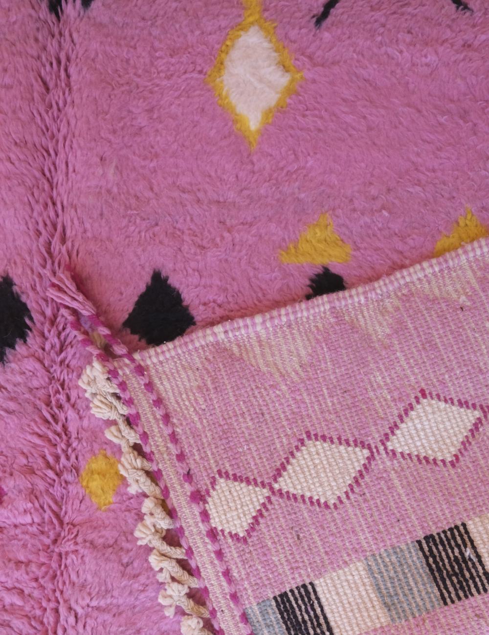 Pink Moroccan Handknotted Wool Rug 11.3 x 8.2 ft / 343 x 250 cm