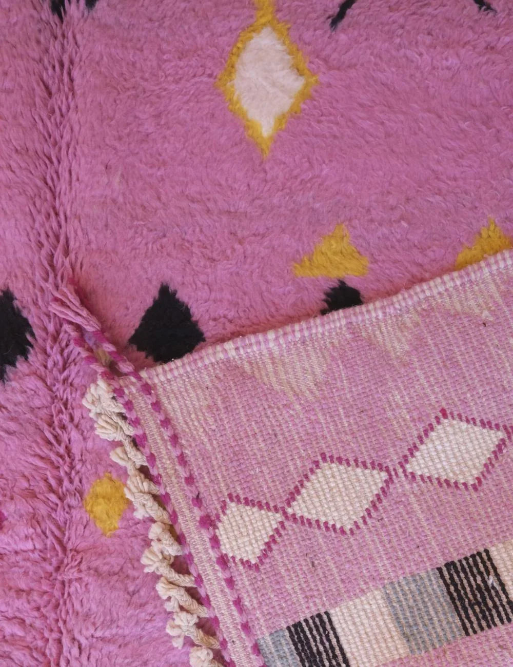 Pink Moroccan Handknotted Wool Rug 11.3 x 8.2 ft / 343 x 250 cm