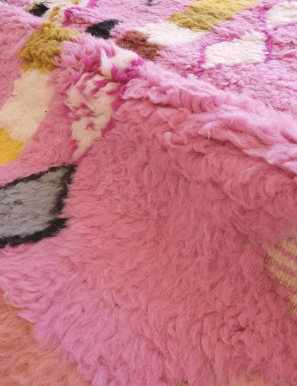 Pink Moroccan Handknotted Wool Rug 11.3 x 8.2 ft / 343 x 250 cm