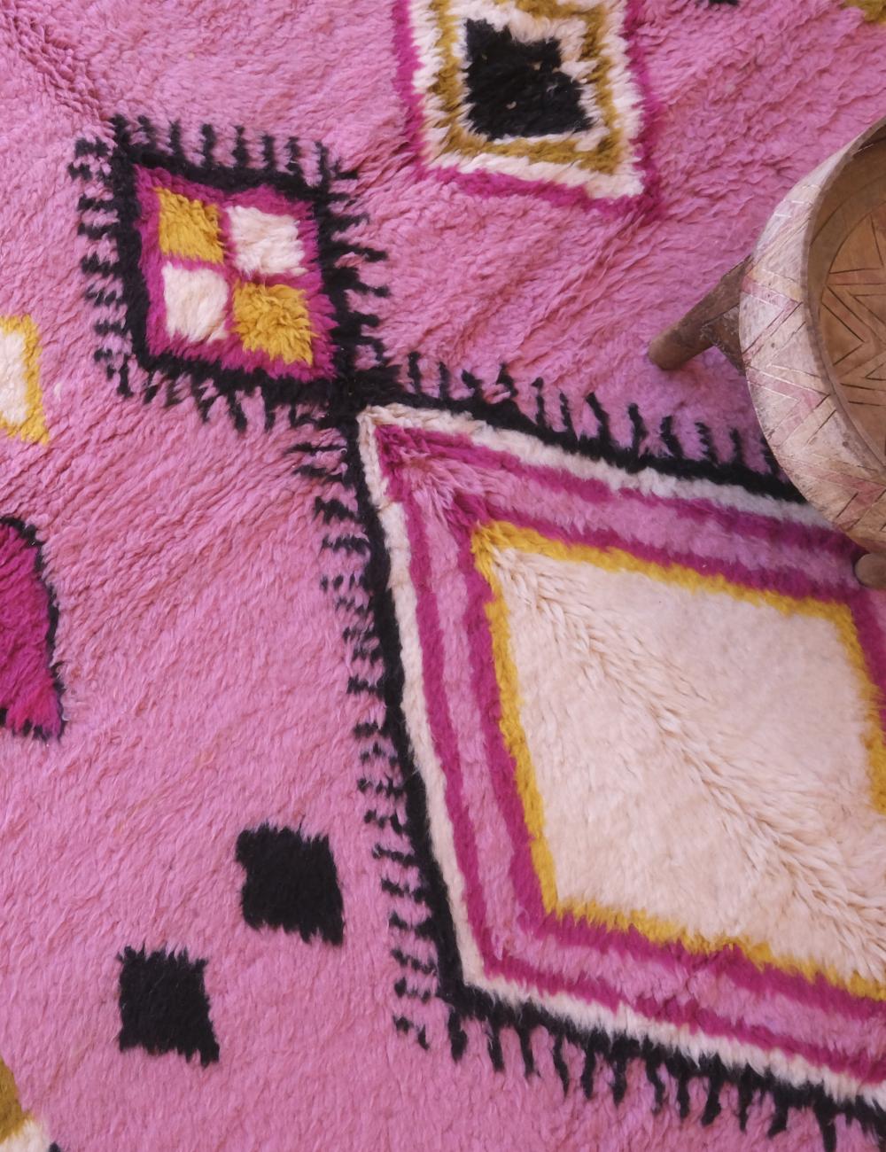 Pink Moroccan Handknotted Wool Rug 11.3 x 8.2 ft / 343 x 250 cm
