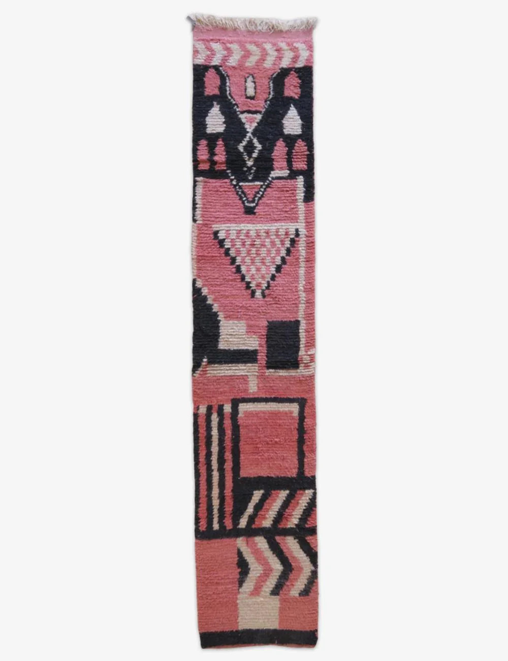 Pink Moroccan Runner Rug 12.4 x 2.3 ft / 379 x 71 cm
