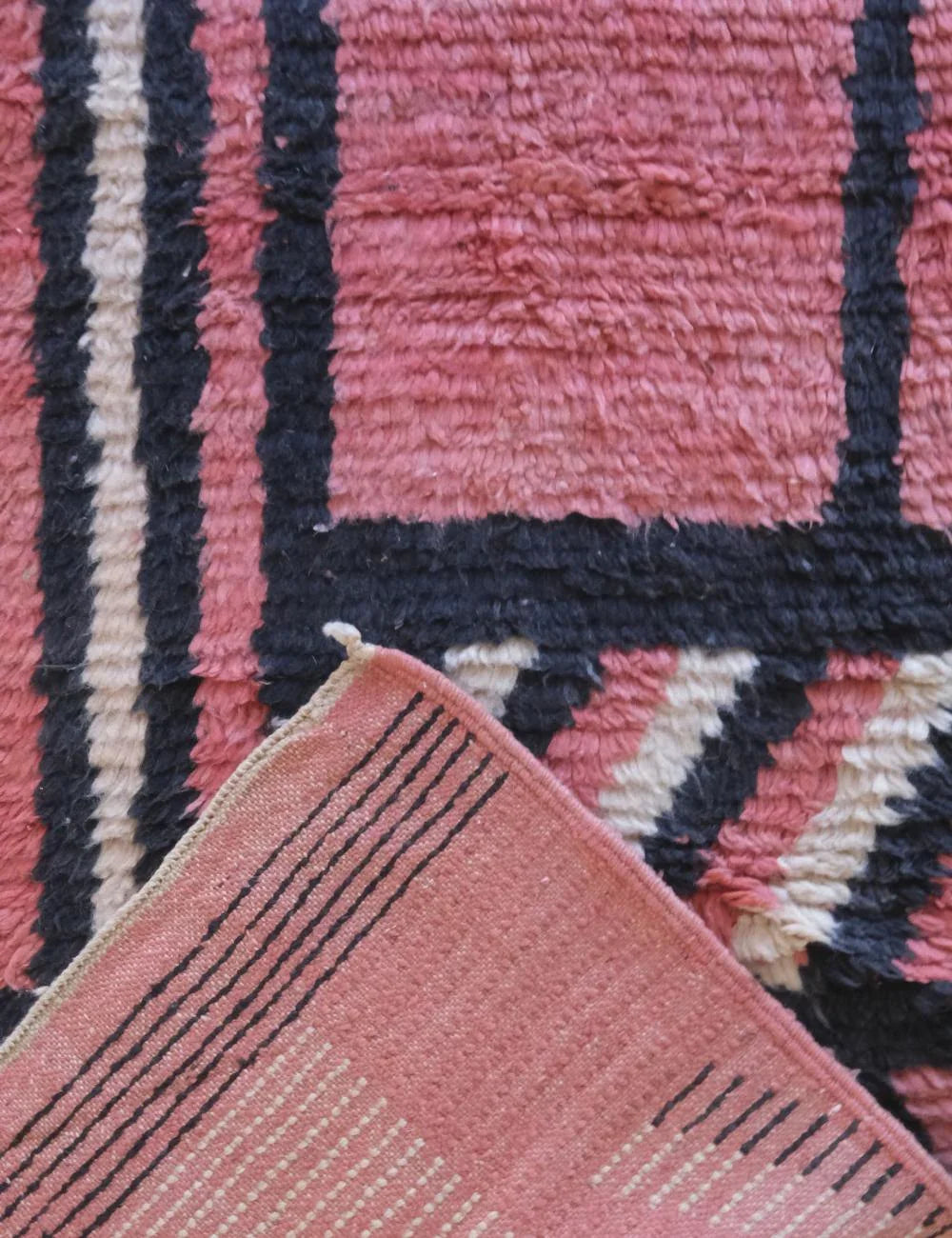 Pink Moroccan Runner Rug 12.4 x 2.3 ft / 379 x 71 cm