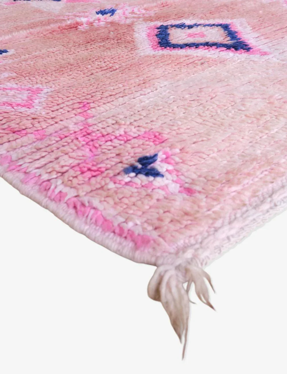 Pink Moroccan Runner Wool Rug 9.1 x 3.3 ft / 277 x 102 cm - Surcoma
