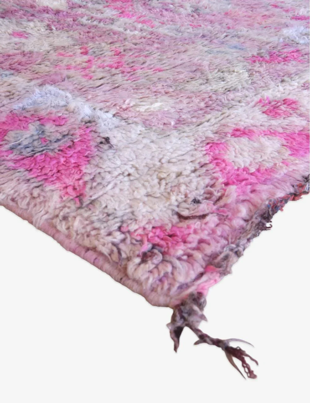 Pink Moroccan Wool Rug 9.2 x 5.2 ft / 281 x 160 cm - Surcoma