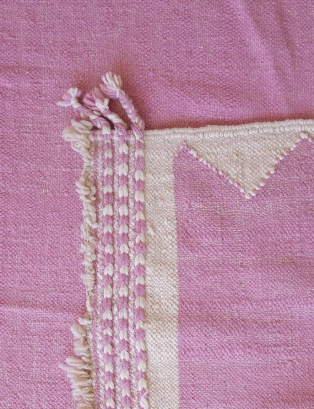 Pink Square Kilim Moroccan Wool Rug 9.6 x 9.3 ft / 292 x 286 cm - Surcoma
