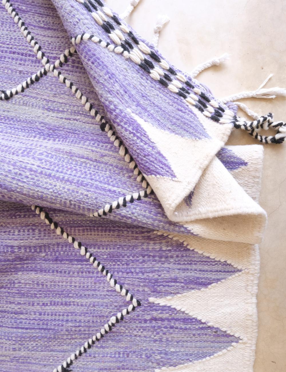 Purple Kilim Moroccan Rug 10.2 x 6.5 ft / 312 x 200 cm - Surcoma