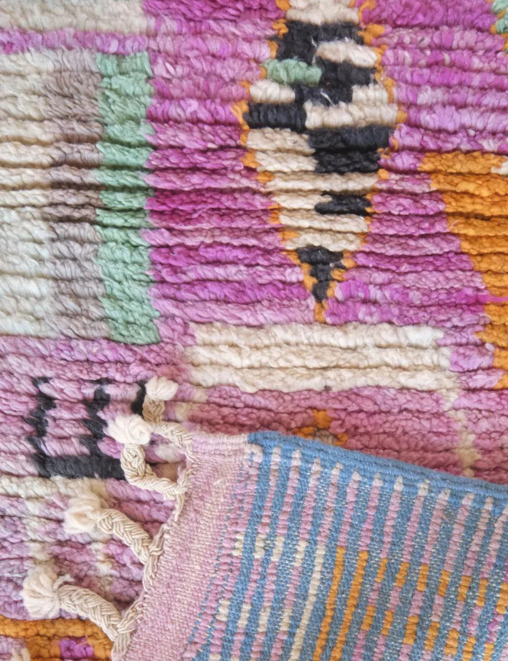 Purple Moroccan Runner Rug 10.8 x 2.3 ft / 330 x 70 cm