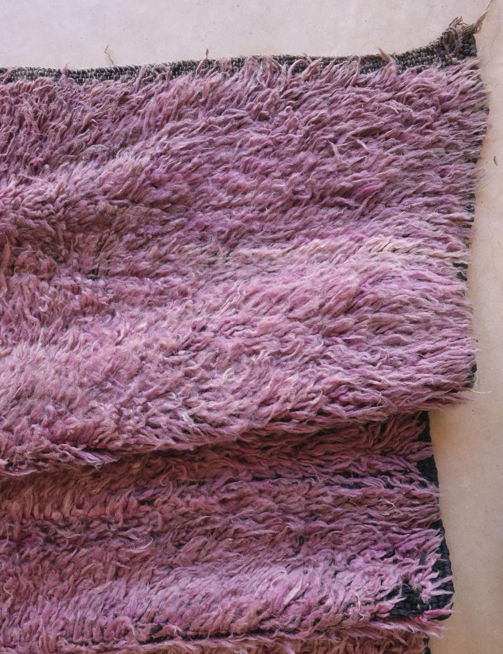 Purple Moroccan Solid Wool Rug 8.4 x 5.8 ft / 257 x 178 cm - Surcoma