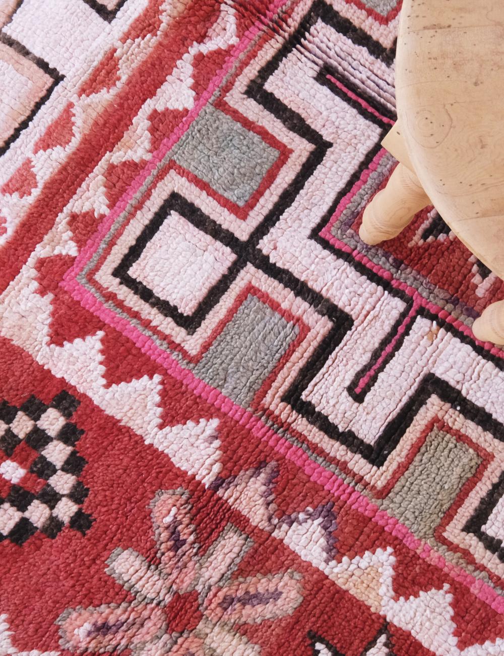 Terracotta Geometric Moroccan Rug 7.4 x 5.3 ft / 225 x 162 cm