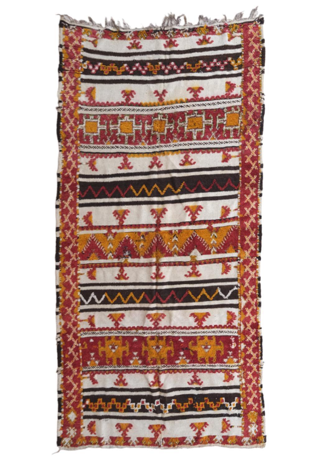 Natural Handknotted Kilim Glaoui 9.5 x 4.5 ft / 290 x 140 cm - Surcoma