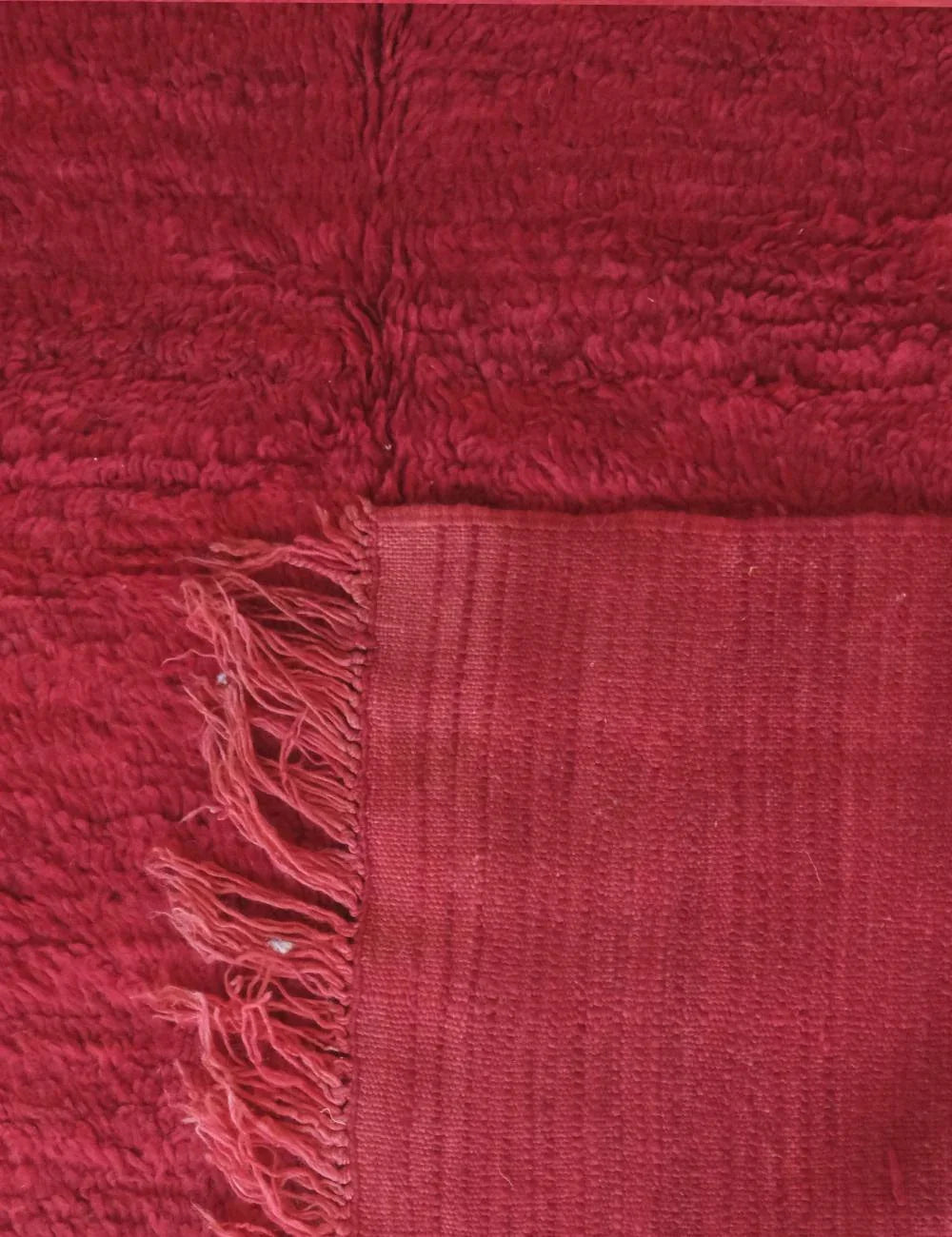 Red Hand-knotted Moroccan Wool Rug 8.7 x 4.8 ft / 264 x 148 cm - Surcoma