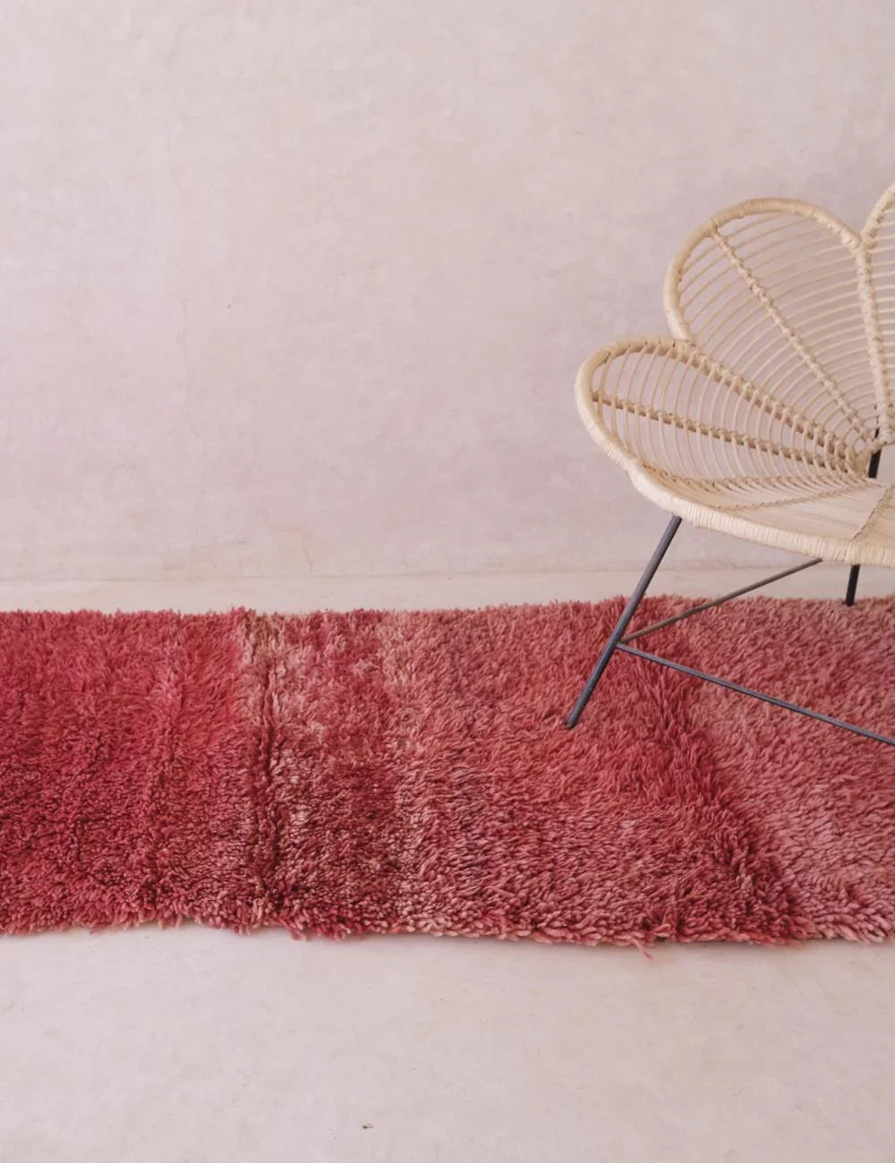 Red Solid Moroccan Plush Runner Rug 8.3 x 3 ft / 254 x 94 cm - Surcoma