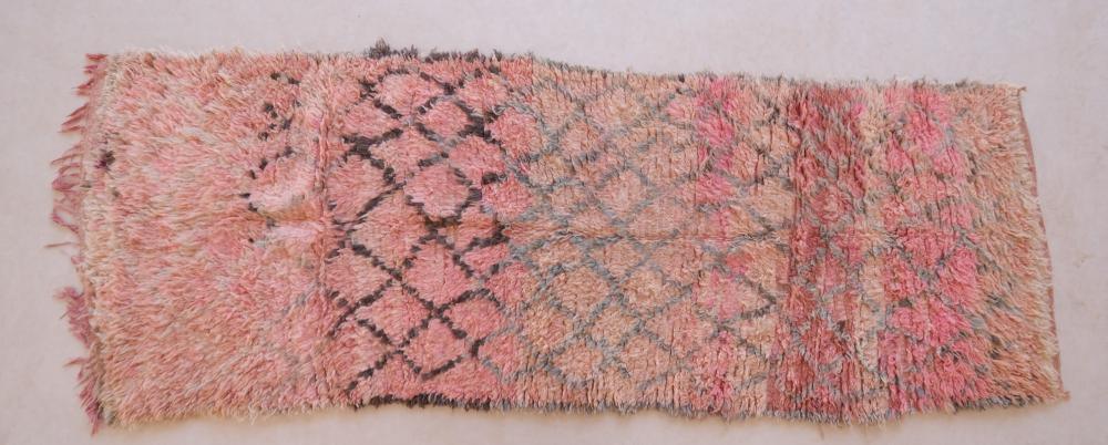 Shaggy Pink Runner Rug for Hallway 9.2 x 3.3 ft / 280 x 102 cm - Surcoma