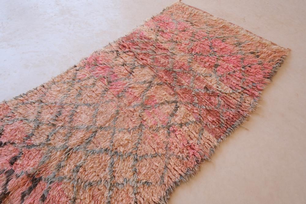 Shaggy Pink Runner Rug for Hallway 9.2 x 3.3 ft / 280 x 102 cm - Surcoma