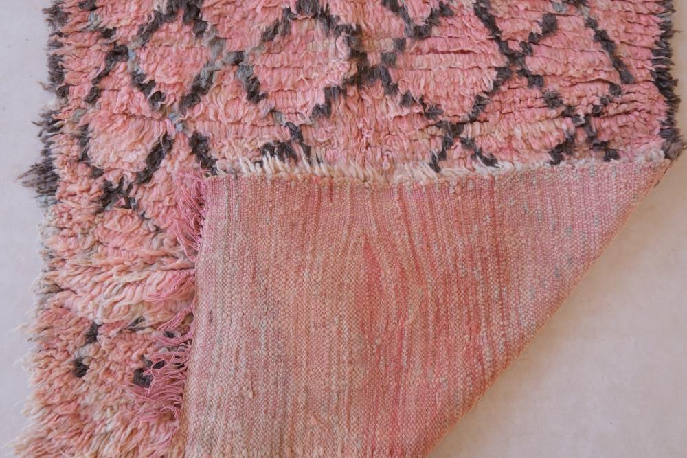 Shaggy Pink Runner Rug for Hallway 9.2 x 3.3 ft / 280 x 102 cm - Surcoma