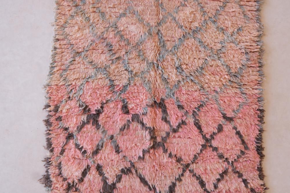 Shaggy Pink Runner Rug for Hallway 9.2 x 3.3 ft / 280 x 102 cm - Surcoma