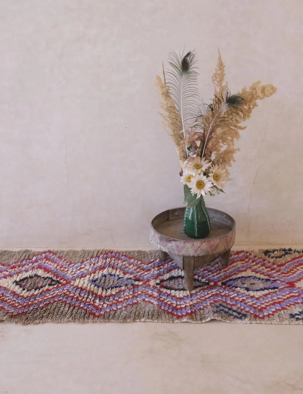 Small Accent Berber Rug 6 x 2.3 ft / 184 x 71 cm
