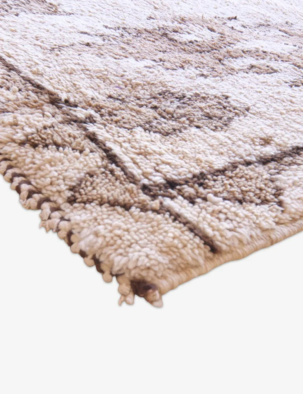 Small Beige Wool Rug 6.1 x 3 ft / 187 x 92 cm