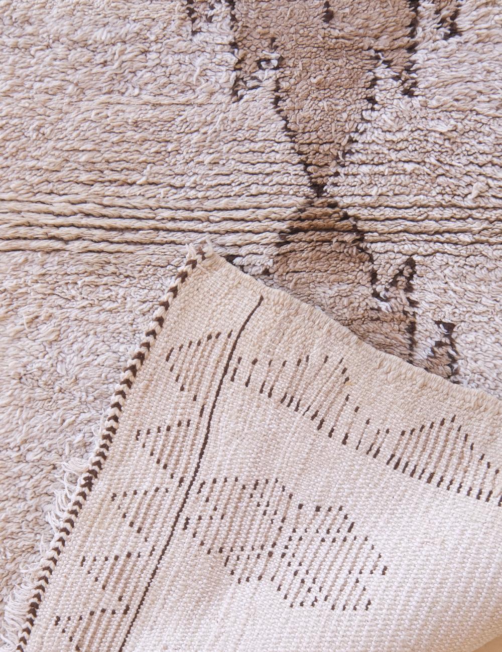 Small Beige Wool Rug 6.1 x 3 ft / 187 x 92 cm