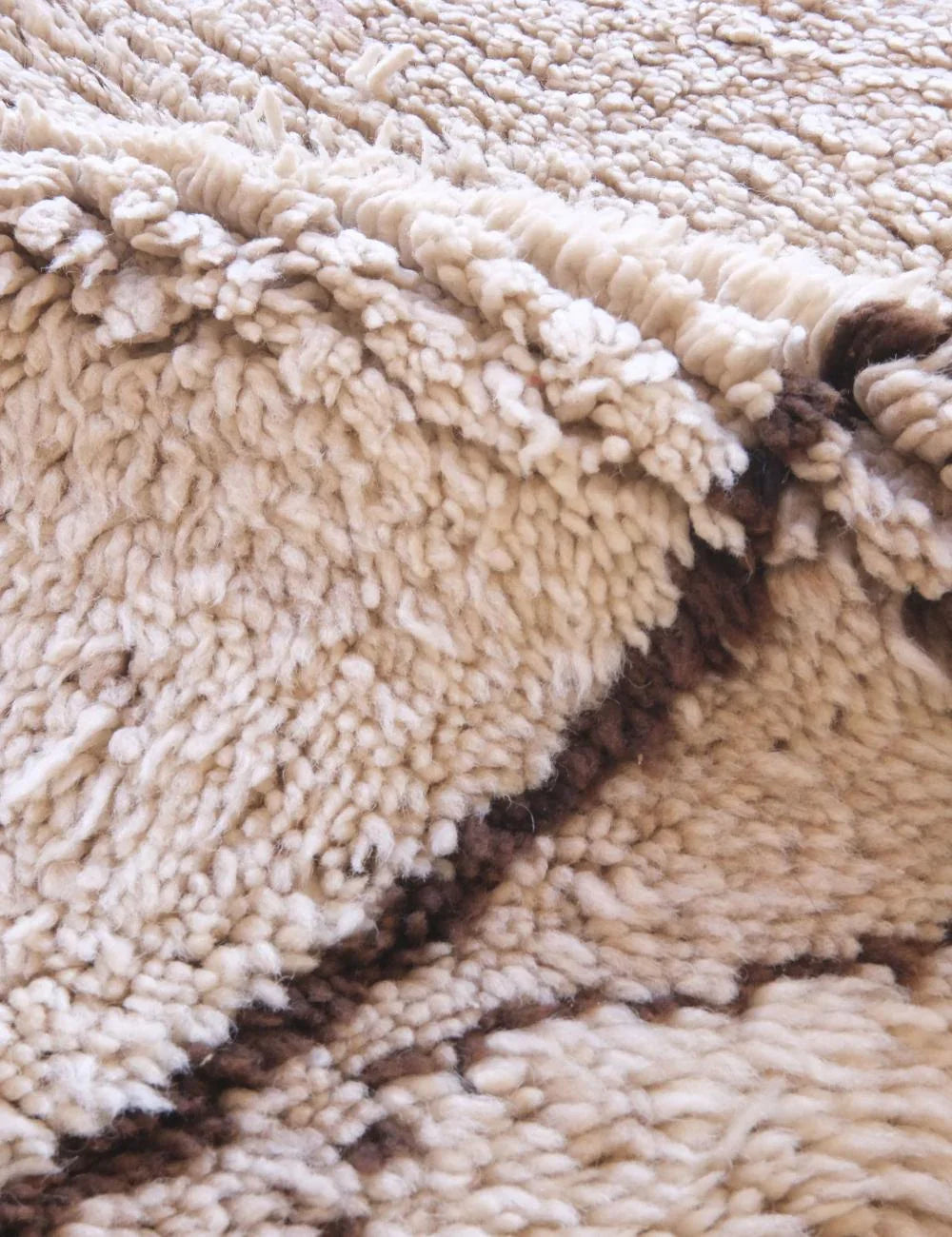 Small Beige Wool Rug 6.1 x 3 ft / 187 x 92 cm