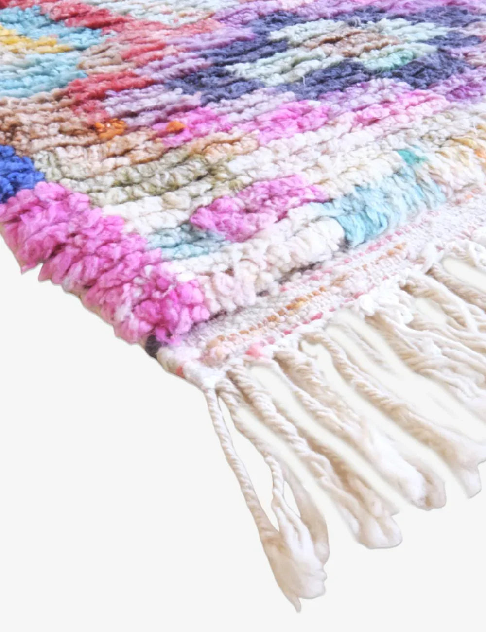 Small Boho Chic Moroccan Wool Rug 5.2 x 3.1 ft / 157 x 95 cm - Surcoma