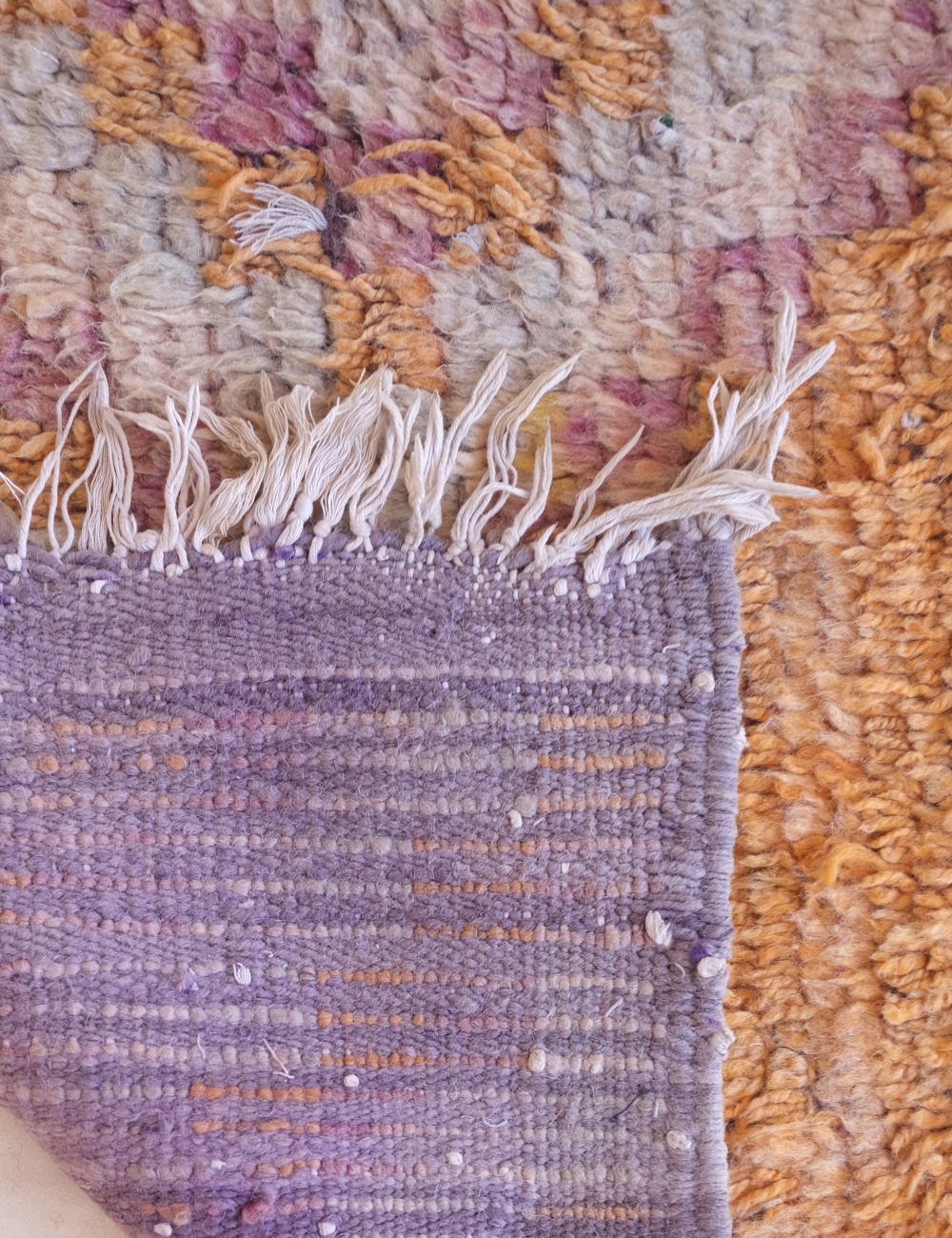 Faded Orange and Lavender Handwoven Rug 3.9 x 2.2 ft / 120 x 67 cm - Surcoma