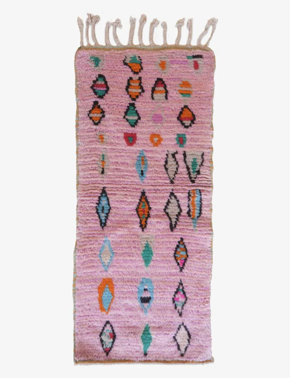 Small Moroccan Wool Rug 5 x 2.2 ft / 153 x 67 cm - Surcoma