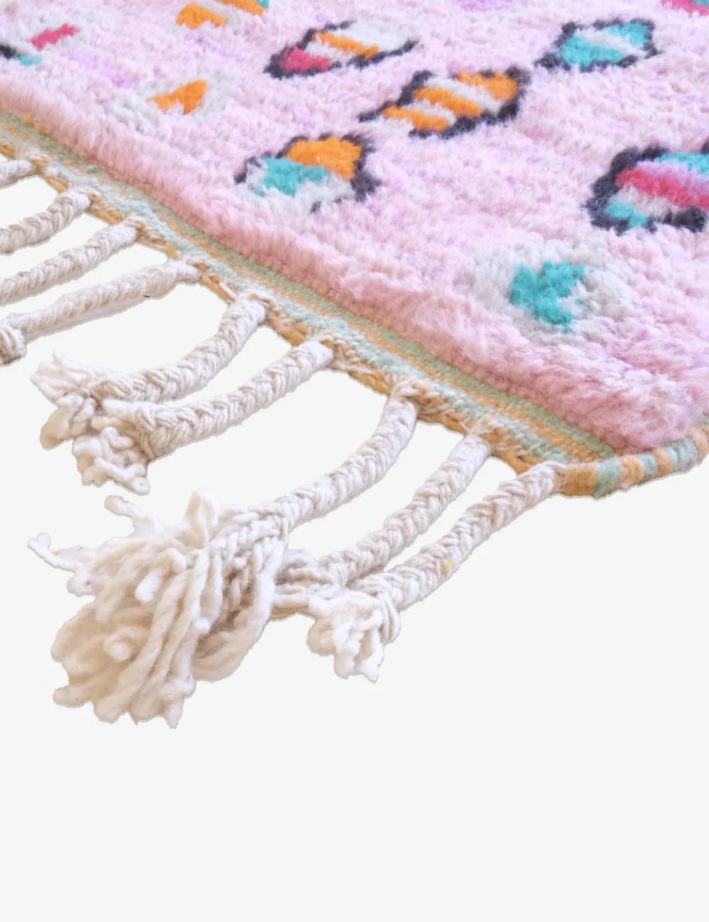 Small Moroccan Wool Rug 5 x 2.2 ft / 153 x 67 cm - Surcoma