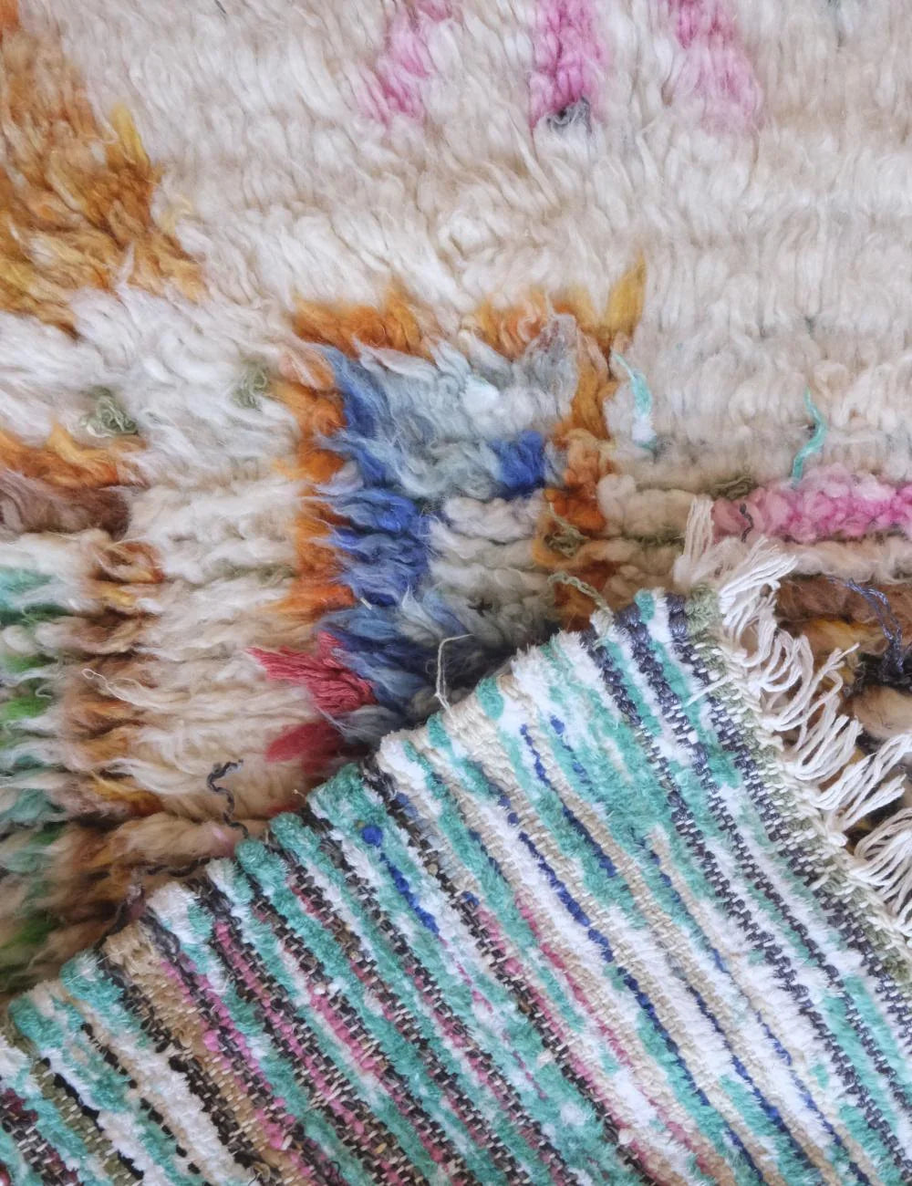 Small Moroccan Wool Rug 3.9 x 2 ft / 118 x 63 cm - Surcoma