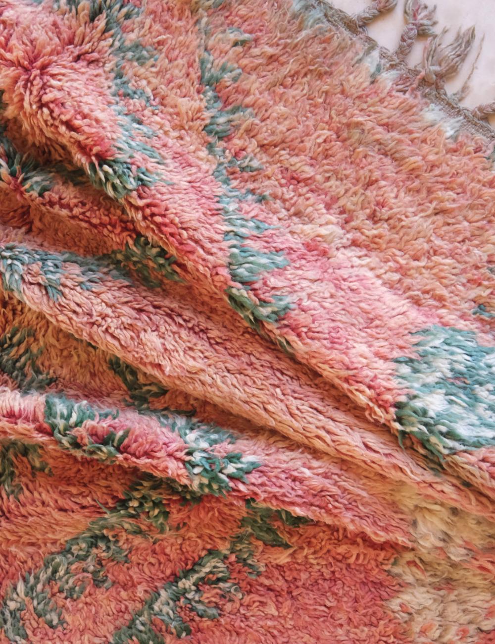 Soft Pink Moroccan Rug 11.2 x 5.7 ft / 340 x 176 cm