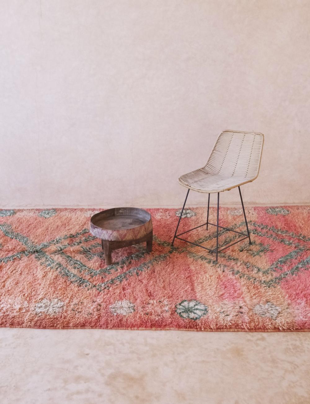 Soft Pink Moroccan Rug 11.2 x 5.7 ft / 340 x 176 cm