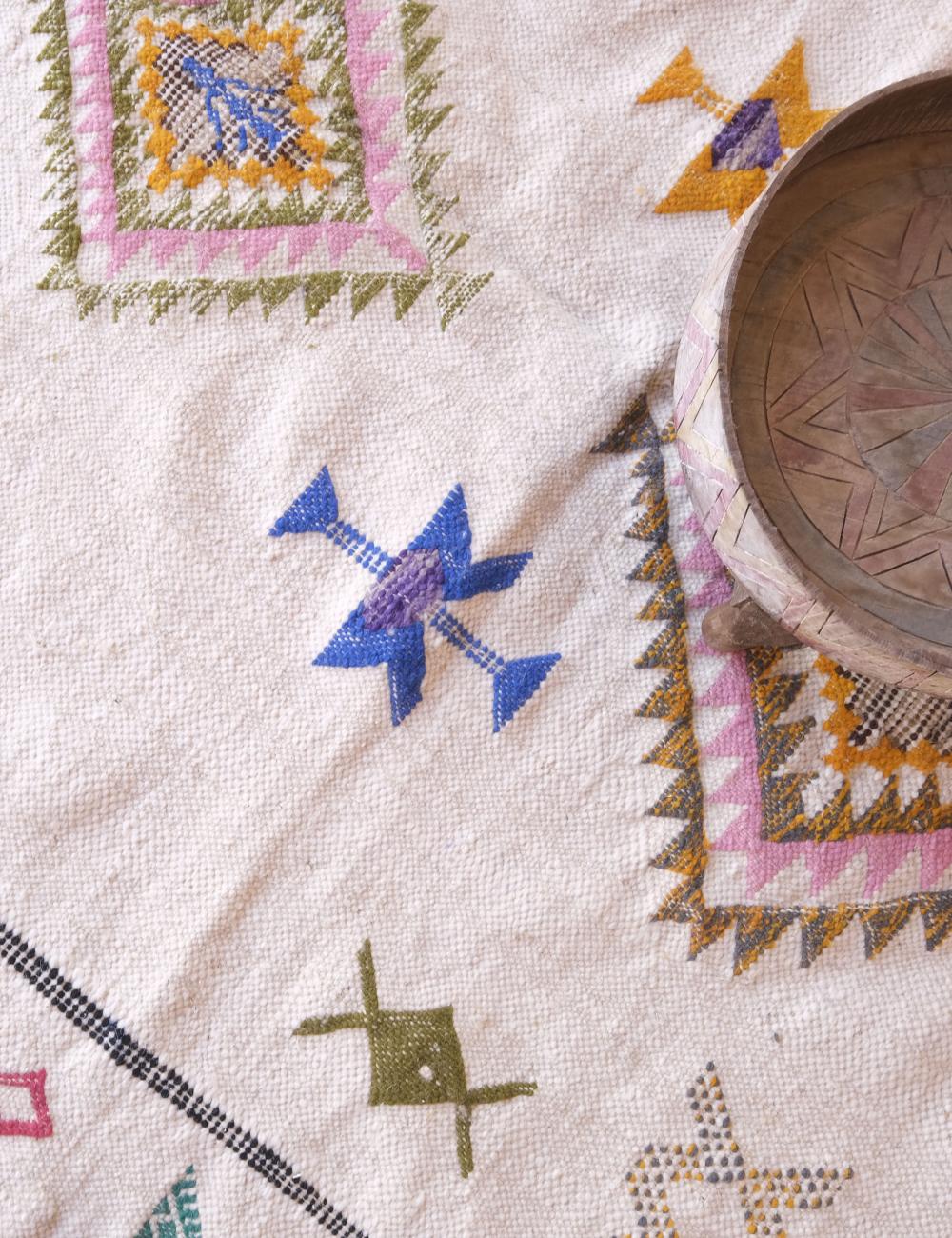Square Kilim Moroccan Rug 6.4 x 5.8 ft / 196 x 178 cm