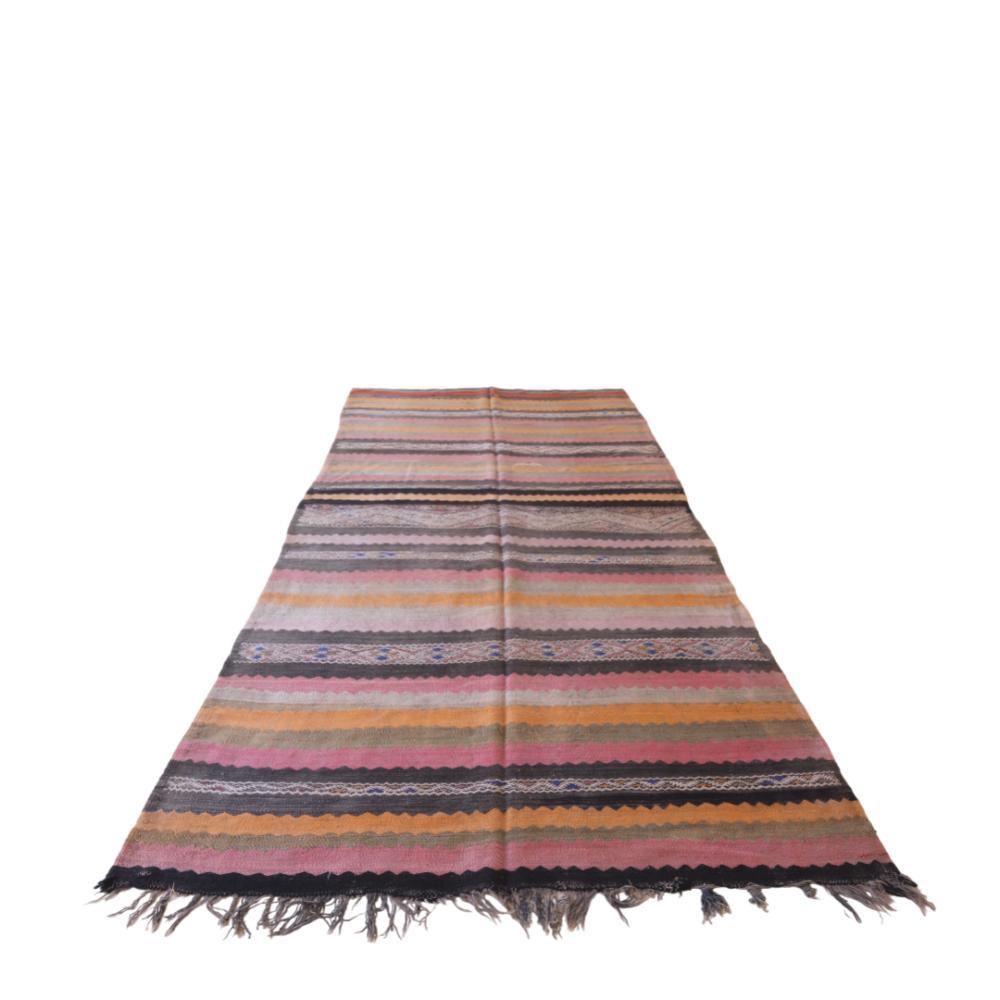 Striped Flatwoven Kilim Rug 12.1 x 5.6 ft / 370 x 173 cm - Surcoma