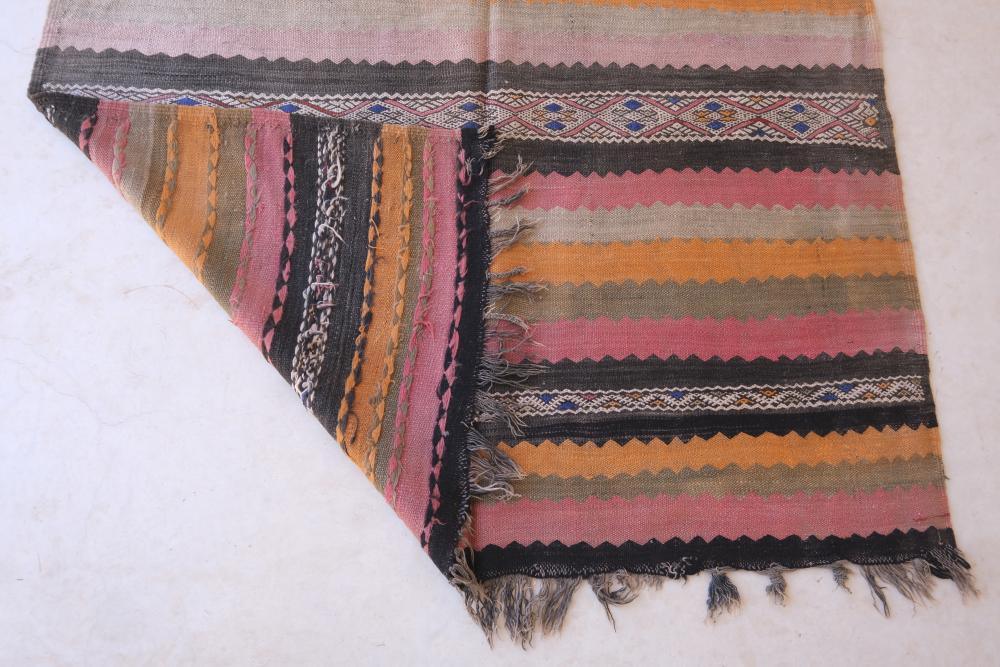 Striped Flatwoven Kilim Rug 12.1 x 5.6 ft / 370 x 173 cm - Surcoma