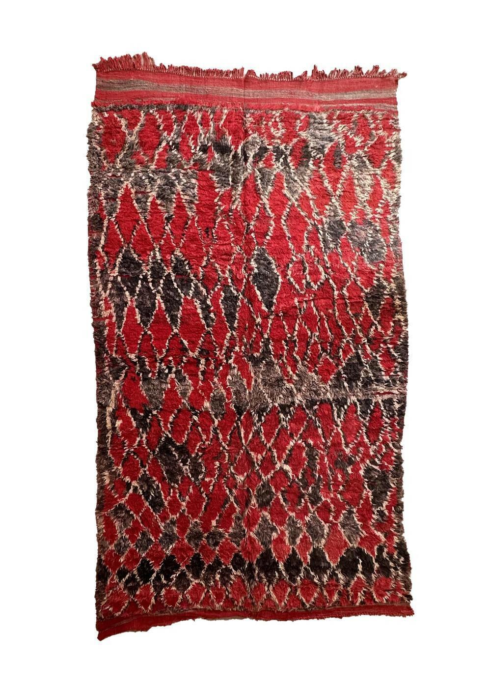 Moroccan Talsint Abstract Wool Rug 11 x 6.5 ft / 336 x 200 cm - Surcoma